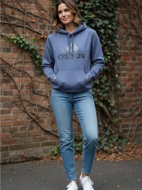 adidas Slate Blue Logo Pullover Hoodie